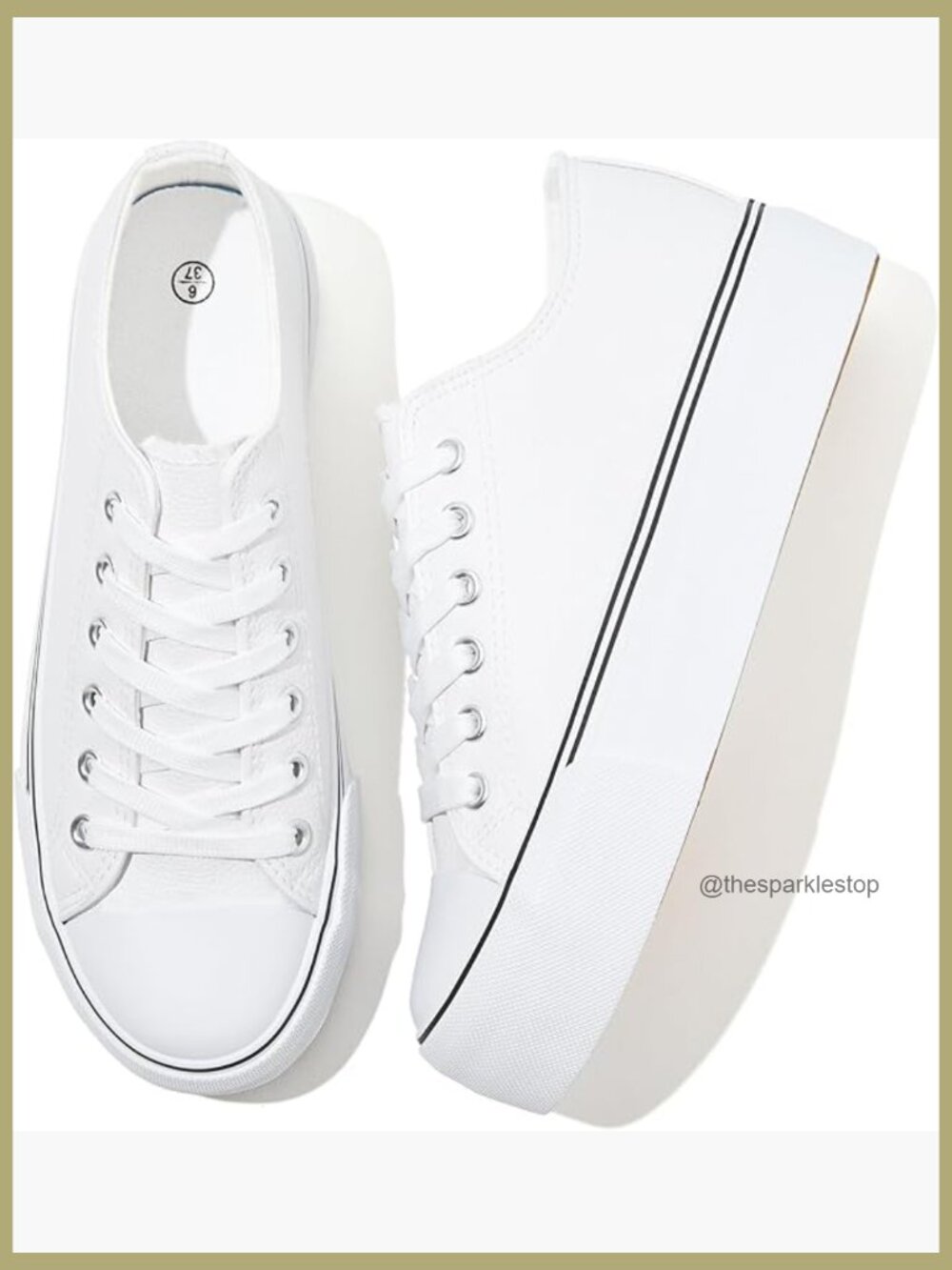 Fashion Sneakers with 1.57 Inch Platform PU Leather Lace Up Casual Shoes